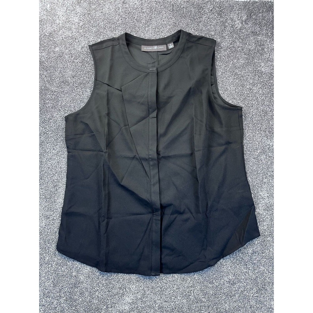 Elizabeth & Clarke Womens Sleeveless Black Blouse Size 16